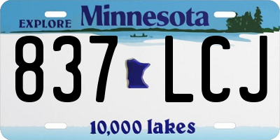 MN license plate 837LCJ
