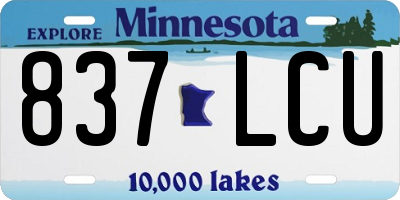 MN license plate 837LCU