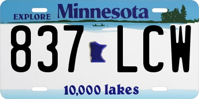 MN license plate 837LCW