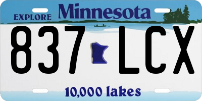 MN license plate 837LCX