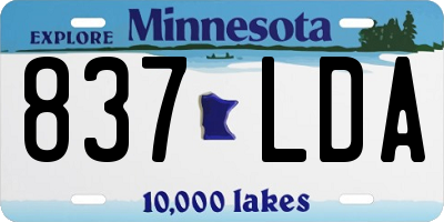MN license plate 837LDA