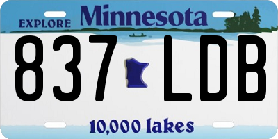 MN license plate 837LDB