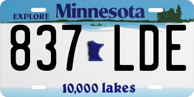 MN license plate 837LDE