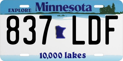 MN license plate 837LDF