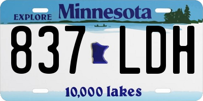 MN license plate 837LDH