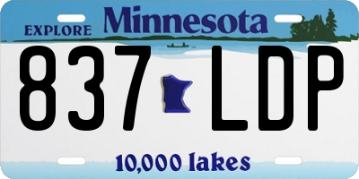 MN license plate 837LDP