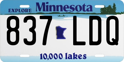MN license plate 837LDQ