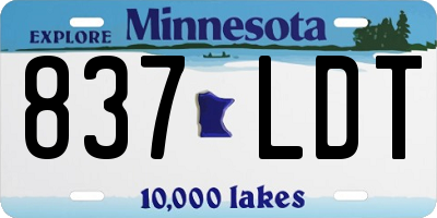 MN license plate 837LDT