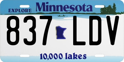 MN license plate 837LDV