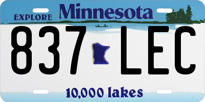 MN license plate 837LEC