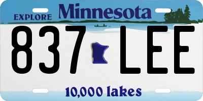 MN license plate 837LEE