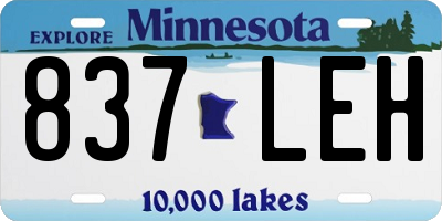 MN license plate 837LEH