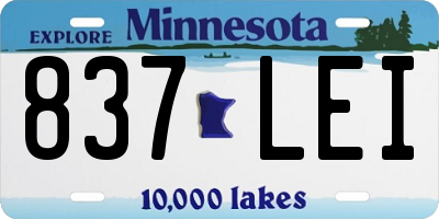 MN license plate 837LEI