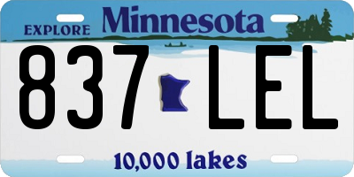 MN license plate 837LEL