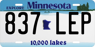 MN license plate 837LEP