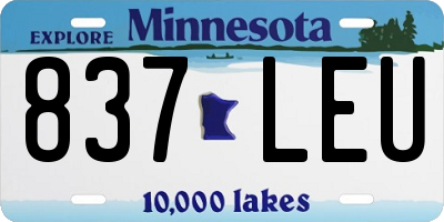 MN license plate 837LEU