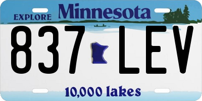 MN license plate 837LEV