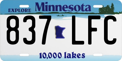 MN license plate 837LFC