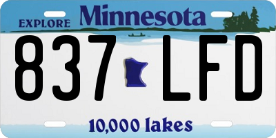 MN license plate 837LFD