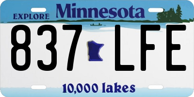 MN license plate 837LFE