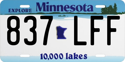 MN license plate 837LFF