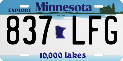 MN license plate 837LFG