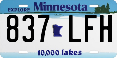 MN license plate 837LFH