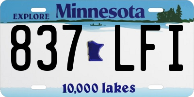 MN license plate 837LFI