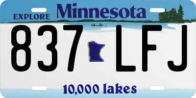 MN license plate 837LFJ