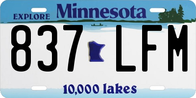 MN license plate 837LFM