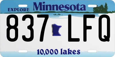 MN license plate 837LFQ