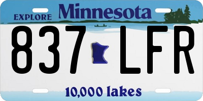 MN license plate 837LFR