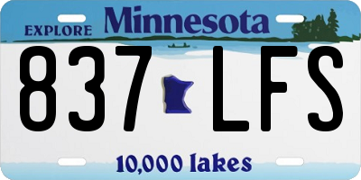 MN license plate 837LFS