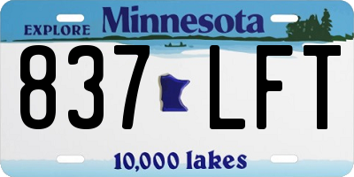 MN license plate 837LFT