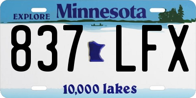 MN license plate 837LFX
