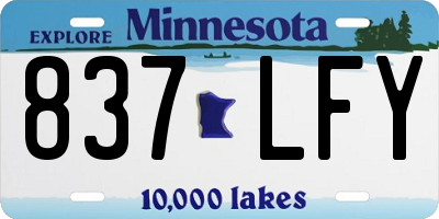 MN license plate 837LFY
