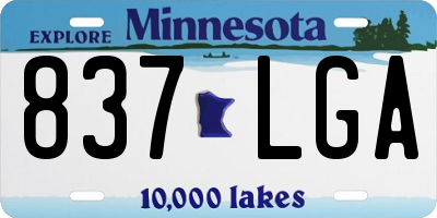 MN license plate 837LGA