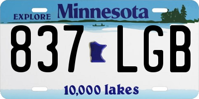 MN license plate 837LGB