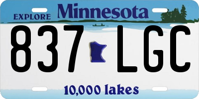 MN license plate 837LGC
