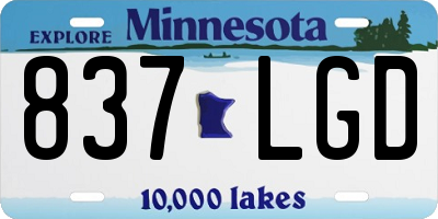 MN license plate 837LGD