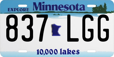 MN license plate 837LGG