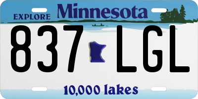 MN license plate 837LGL