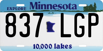 MN license plate 837LGP