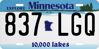 MN license plate 837LGQ