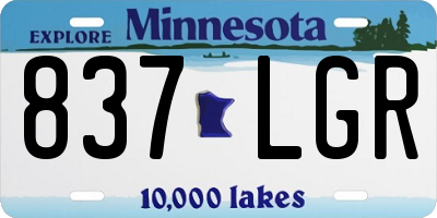 MN license plate 837LGR