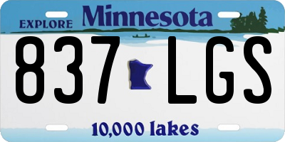 MN license plate 837LGS