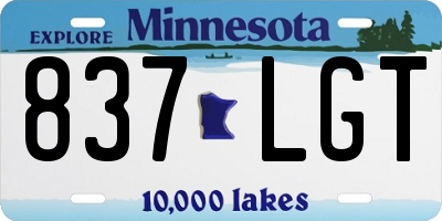 MN license plate 837LGT