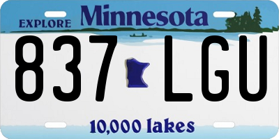 MN license plate 837LGU