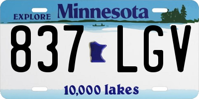 MN license plate 837LGV