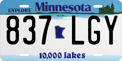 MN license plate 837LGY
